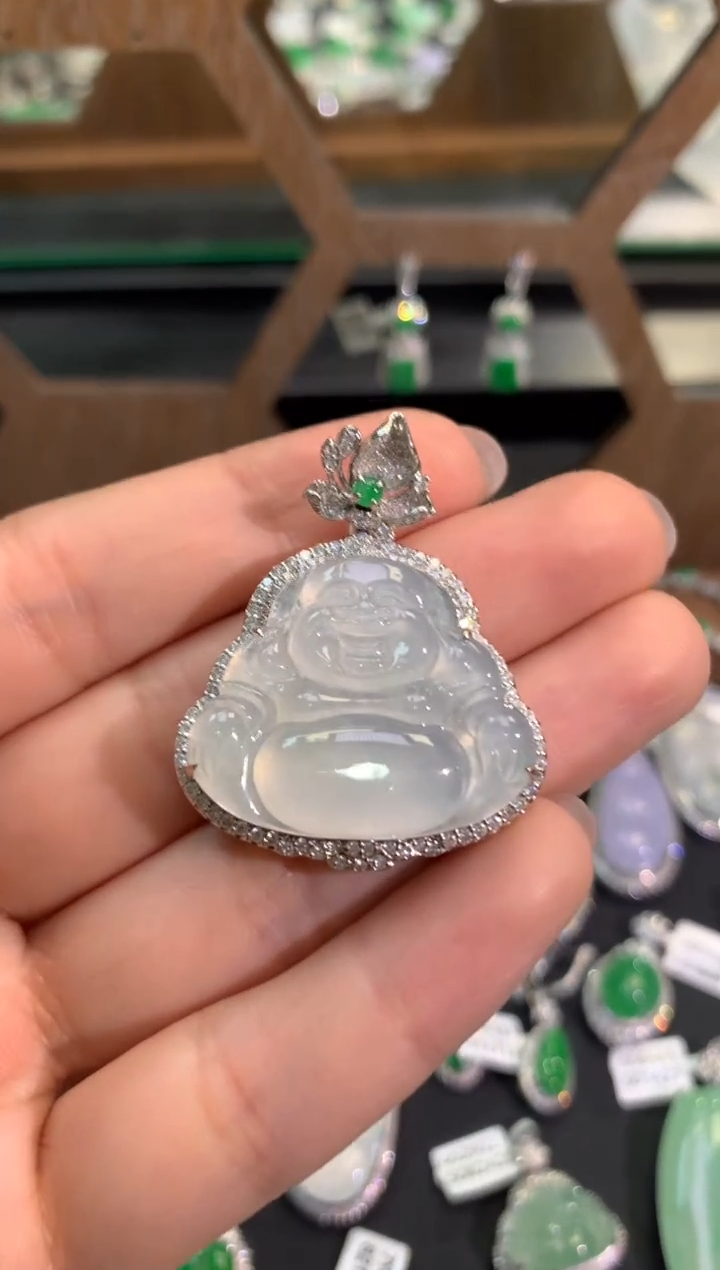 【闪购商品】翡翠吊坠(不含链)18K金镶嵌吊坠