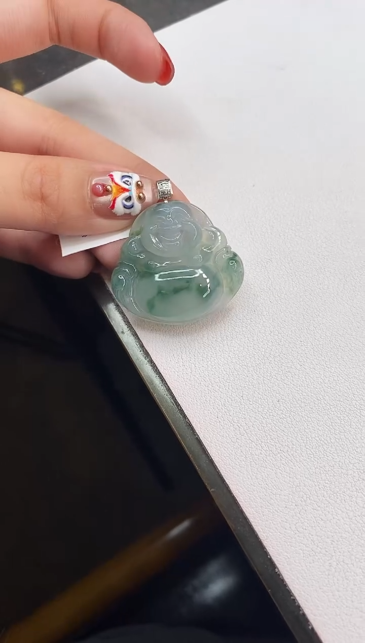 【闪购商品】翡翠颈饰18K金镶嵌佛公