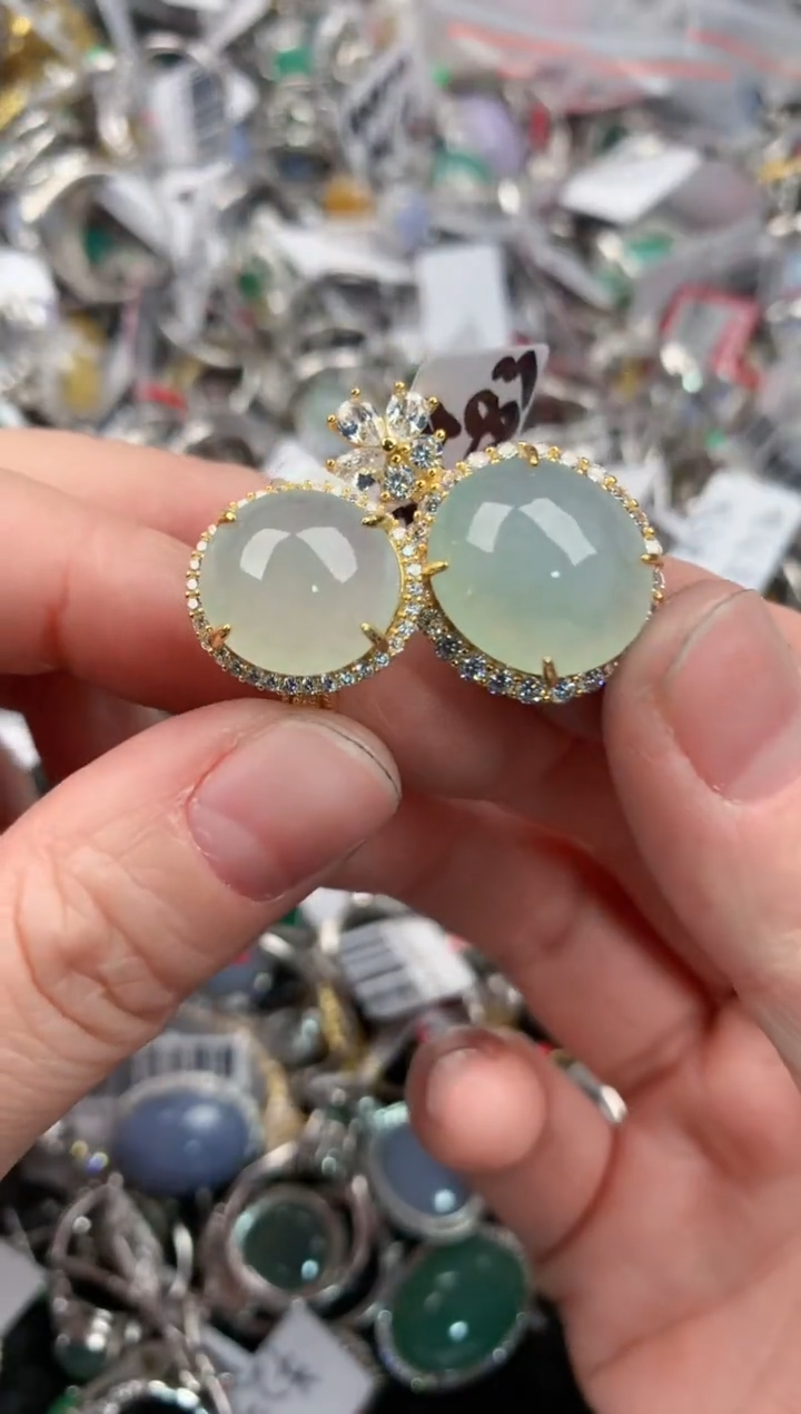 银S925镶嵌戒指翡翠999                 10