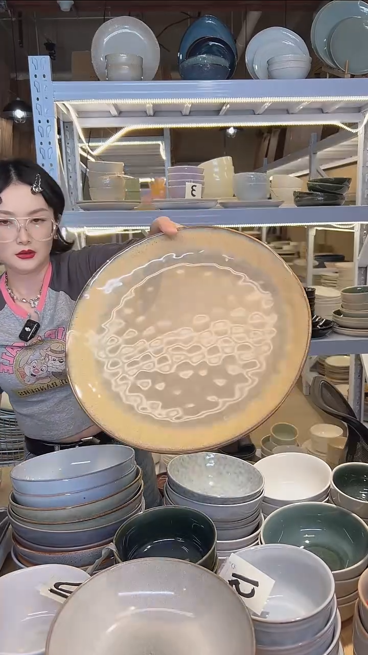 瓷03大盘鸡外贸尾货高温釉下彩陶瓷餐具