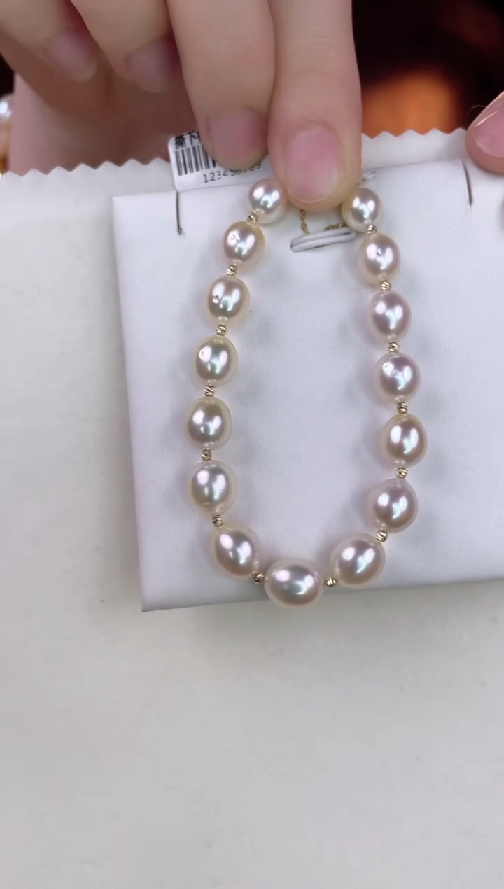 【闪购商品】海水珍珠手链18K金镶嵌干枯澳白7-9mm