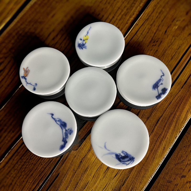 【器度甄选】景德镇汝瓷 天予窑 玉青釉青花盖置