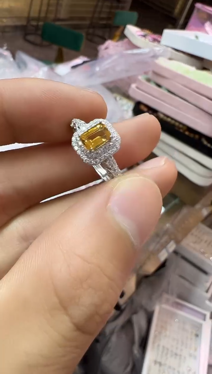 银S925镶嵌戒指水晶1230m046多样性发其一