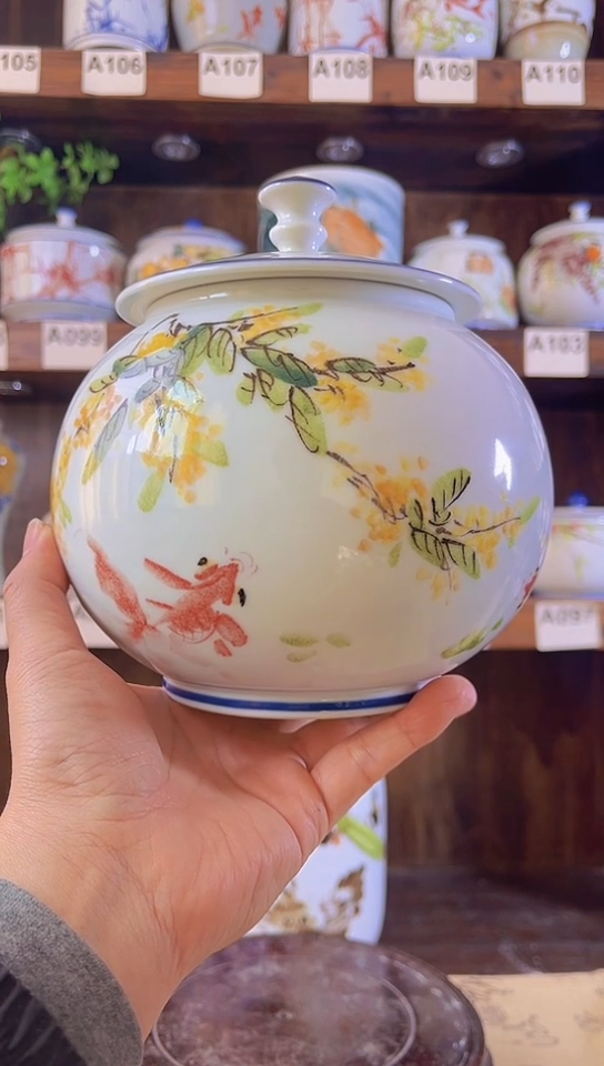 迎君陶瓷纯手工手绘   微微暇