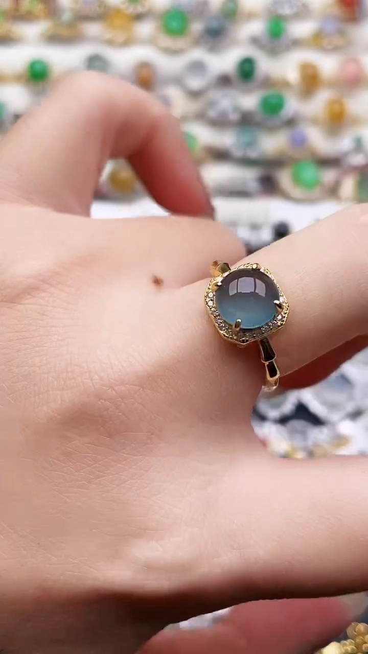 银S925镶嵌戒指翡翠34