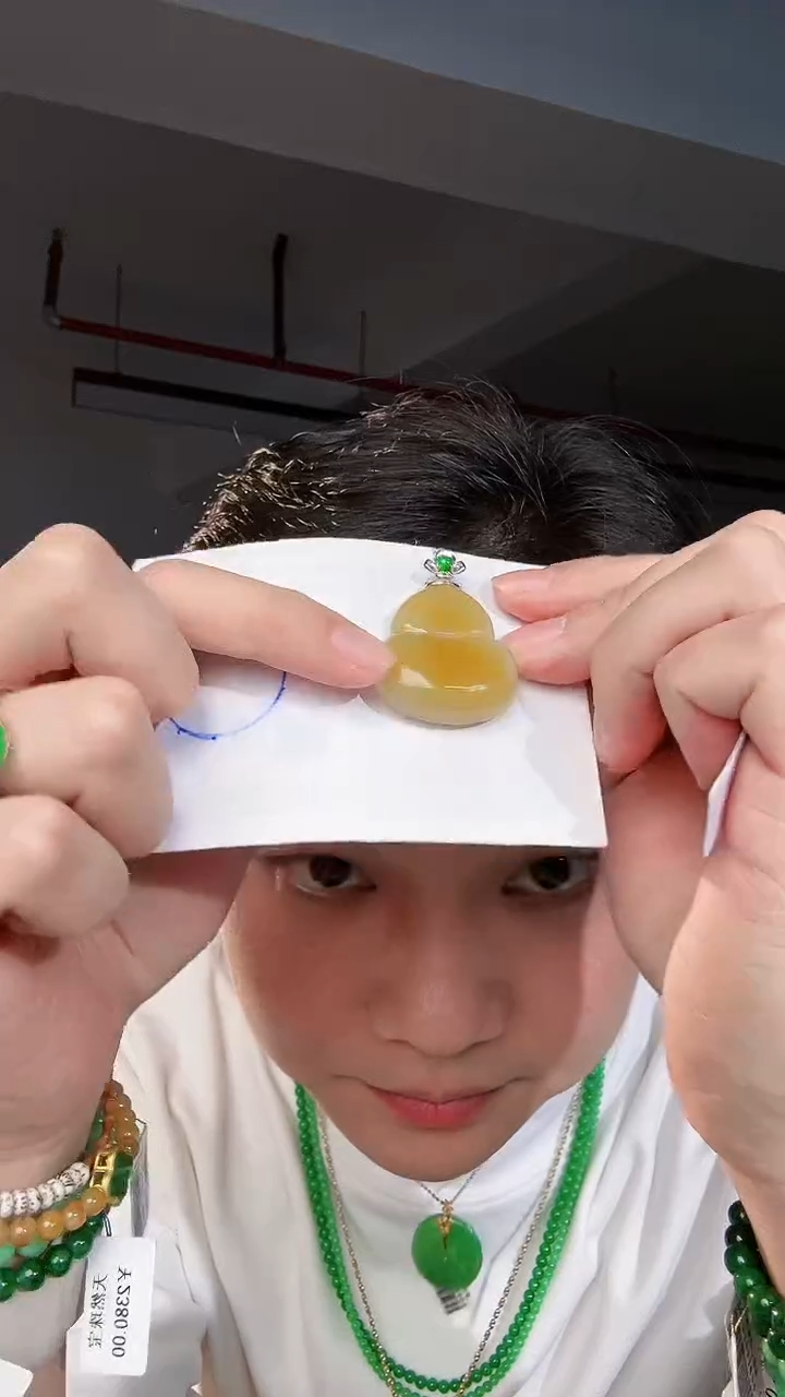 【闪购商品】翡翠颈饰18K金镶嵌缅料A货翡翠/支持复检/一件