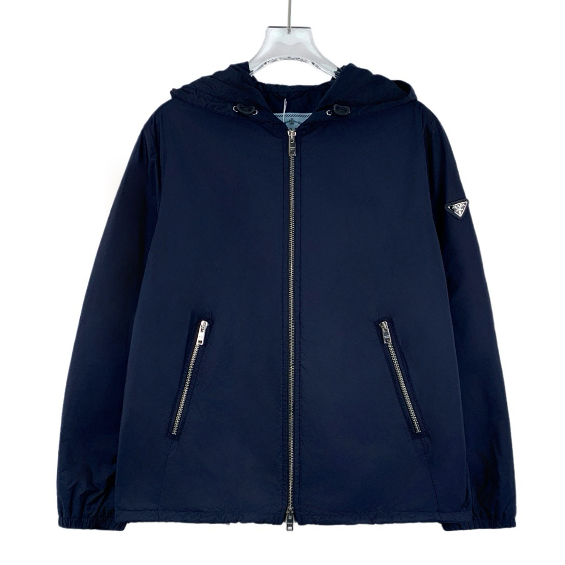 99新 Prada/普拉达  IM0738 藏蓝色三角标外套 44码