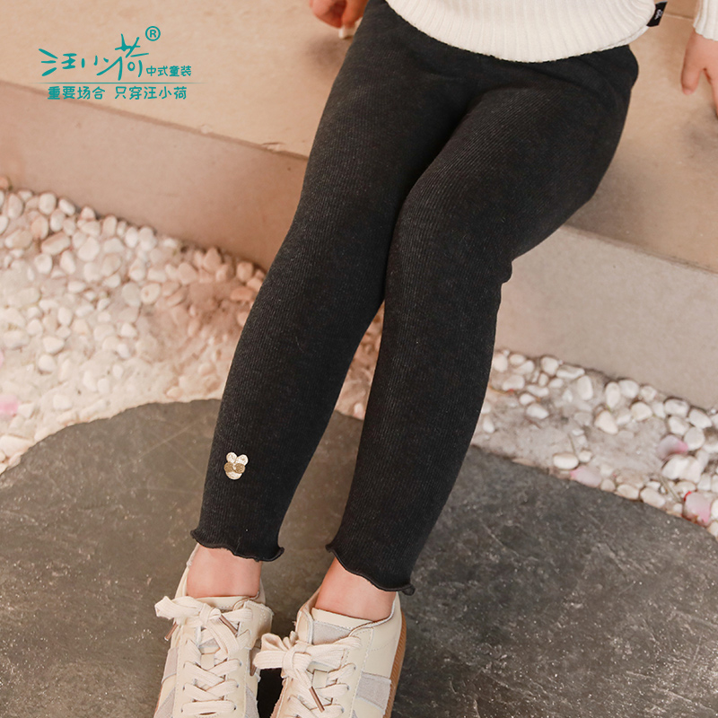 汪小荷品牌清货女童中国风15a打底裤 磨毛 XX34206-A