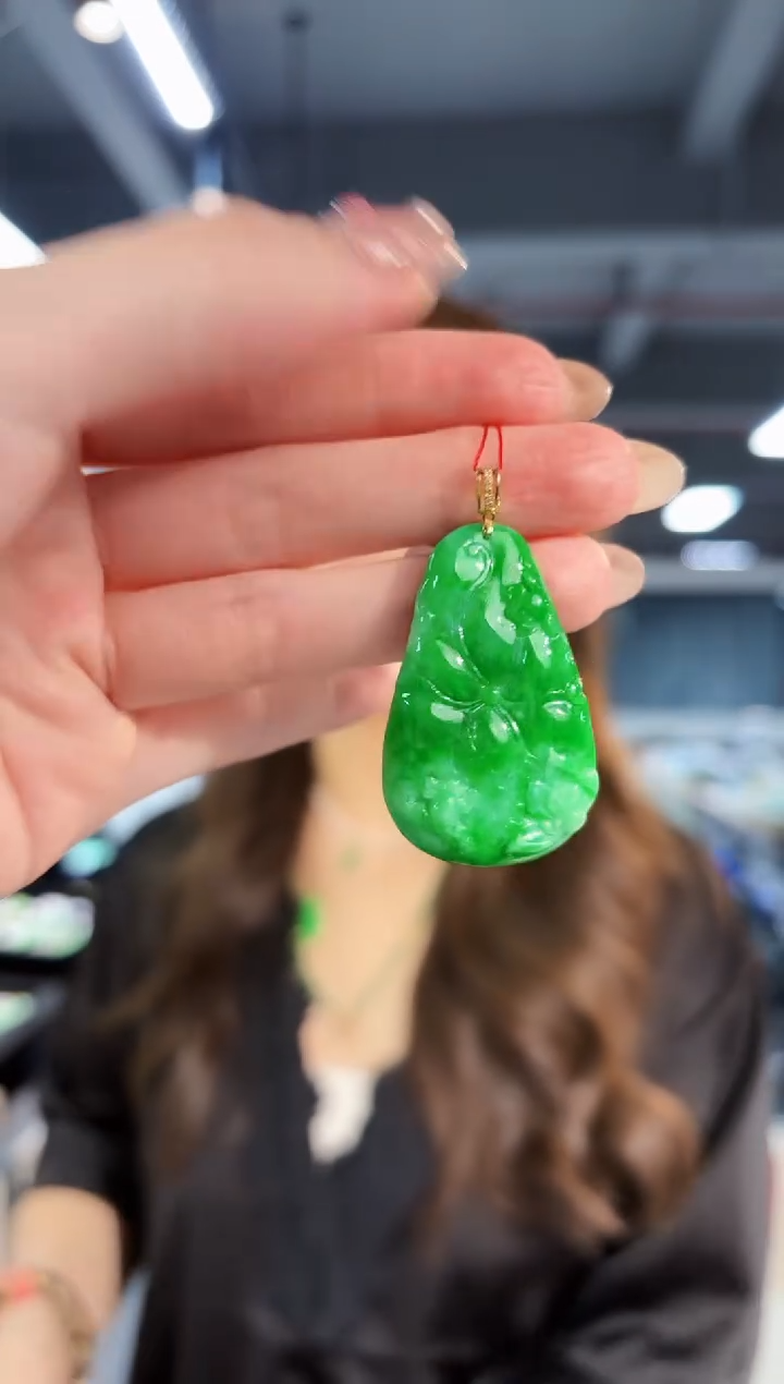 【闪购商品】翡翠颈饰18K金镶嵌缅料A货/支持复检/一件