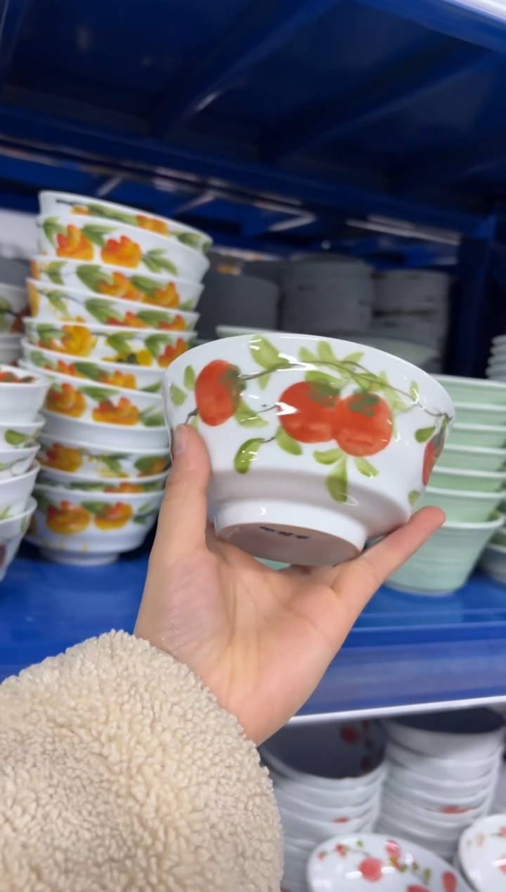 景德镇手绘釉中彩（食品级）小高脚碗