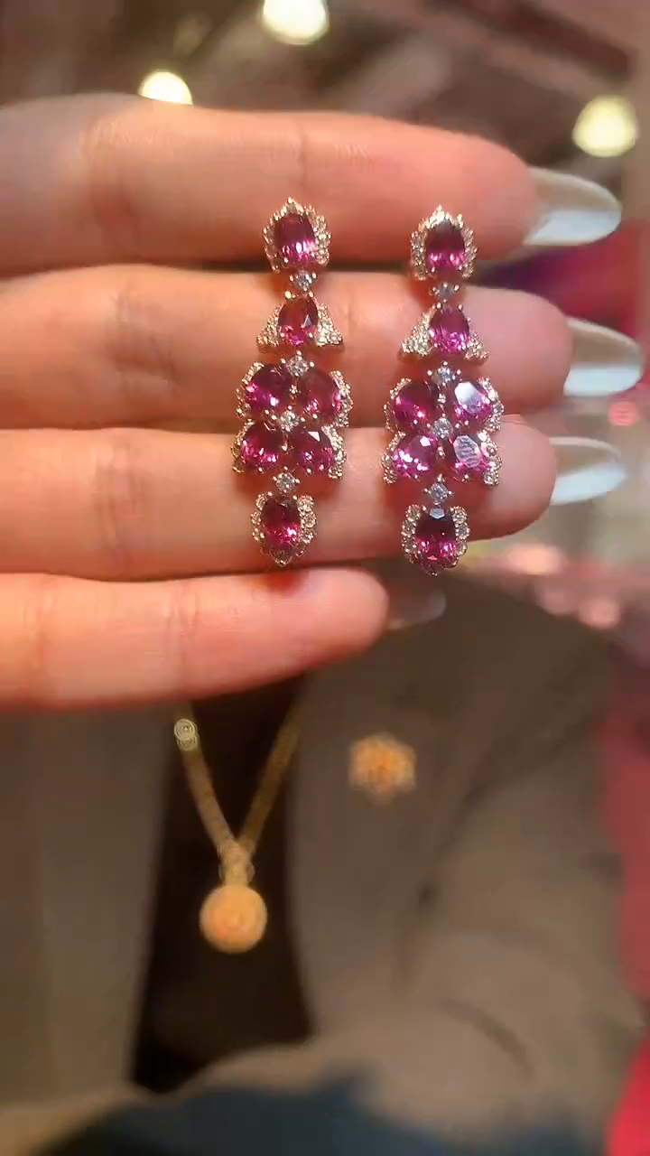 银S925镶嵌耳饰石榴石【宝石世家严选】