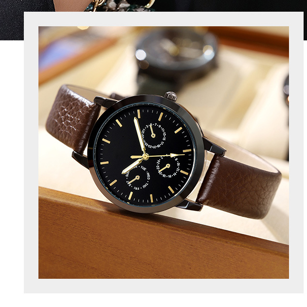 新款日历简约中性女表小黑盒 8819