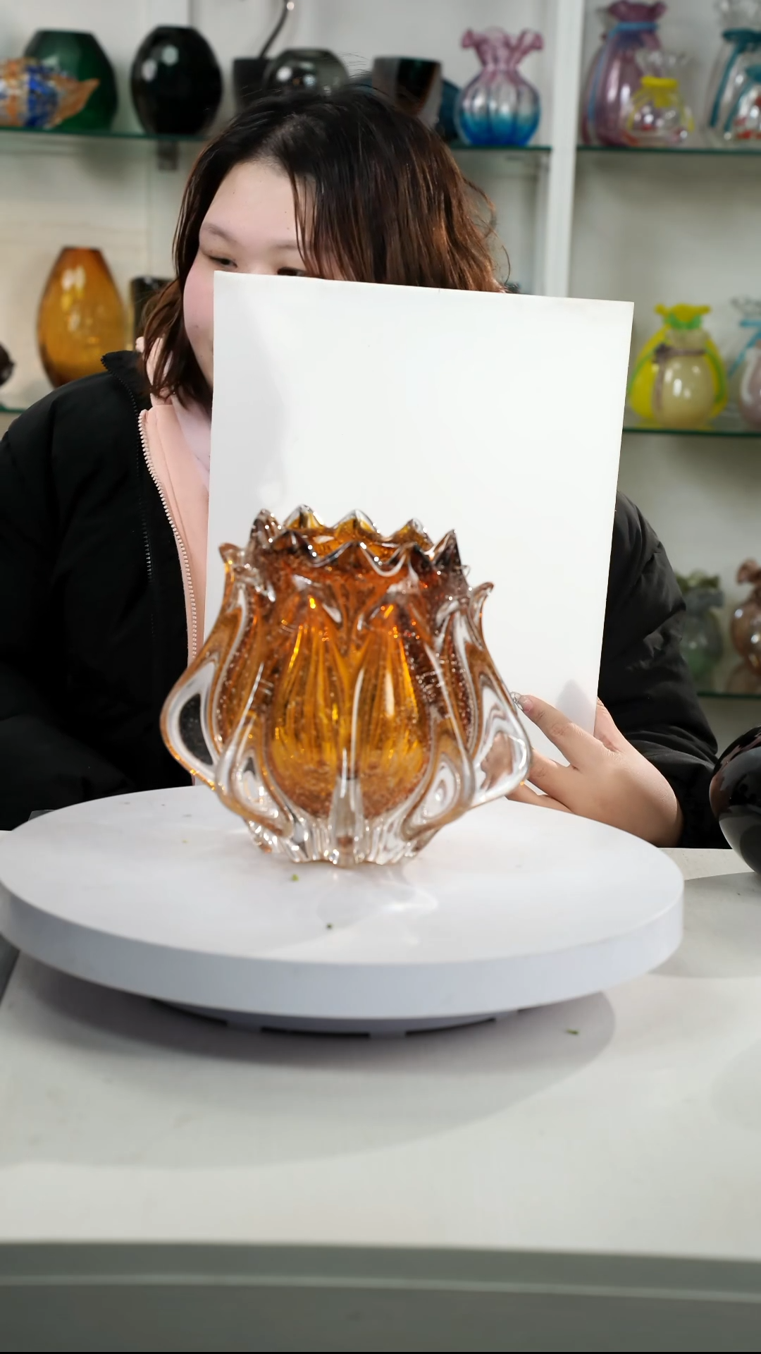 【闪购商品】琉璃【弘扬】高轻奢琉璃花器微瑕福利高21