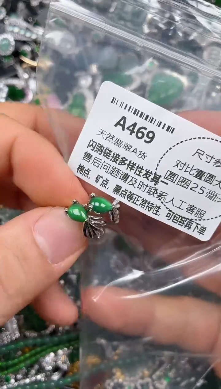 颈饰未镶嵌翡翠A469耳扣