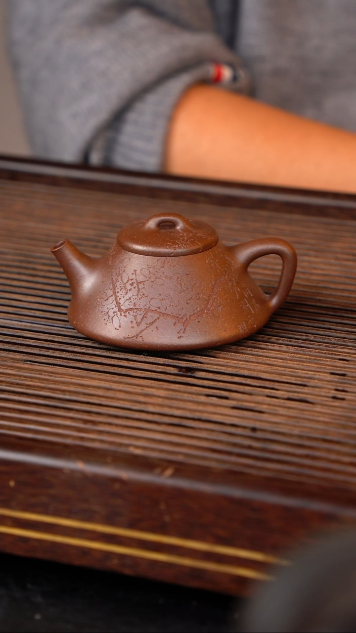 茶壶紫砂斌手工桃花泥趣瓢
