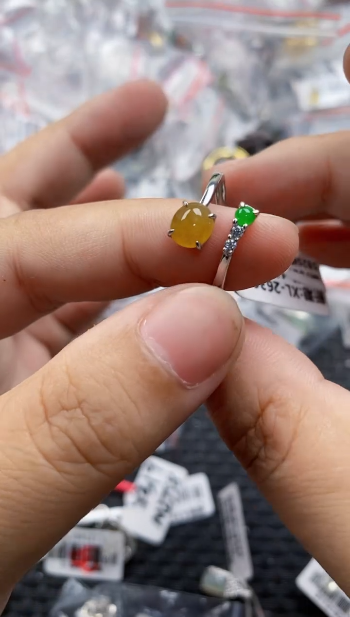 翡翠戒指银S925镶嵌1010    10