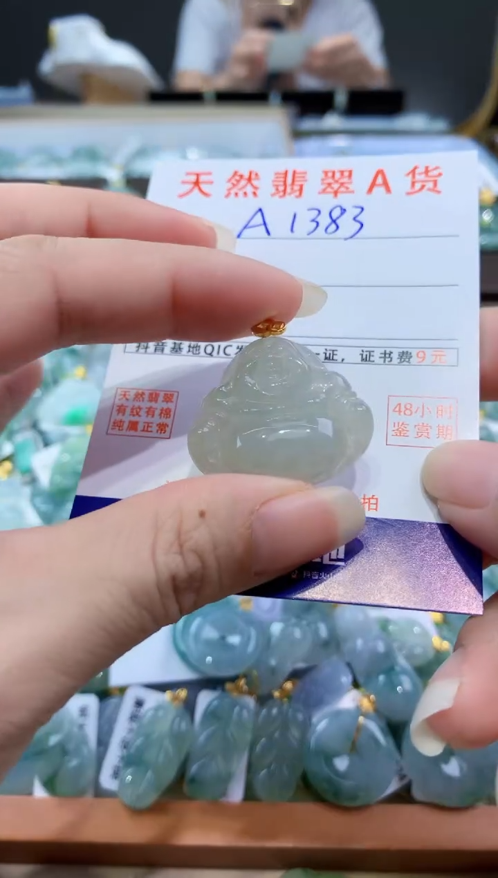 颈饰未镶嵌翡翠天然翡翠A货挂件 