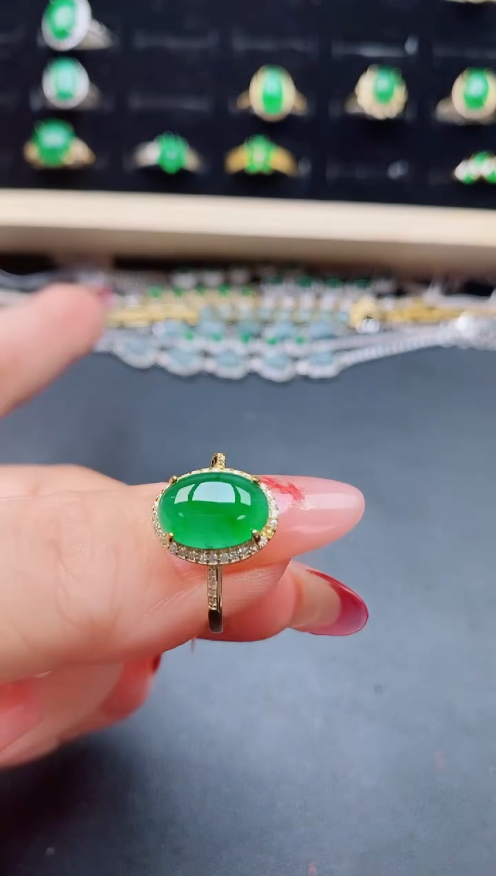 【闪购商品】翡翠戒指银S925镶嵌321312