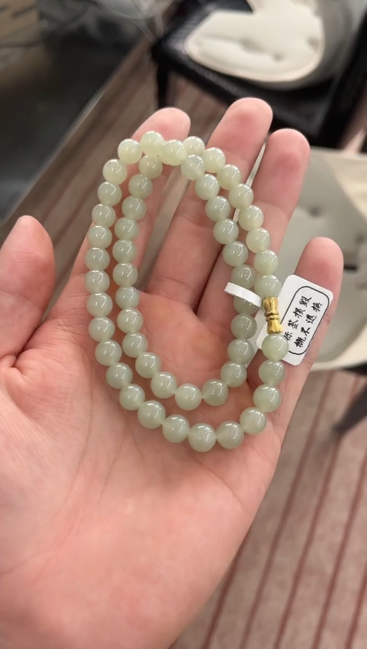 【闪购商品】和田玉未镶嵌项链女神福利且末青白项链卡8微色差