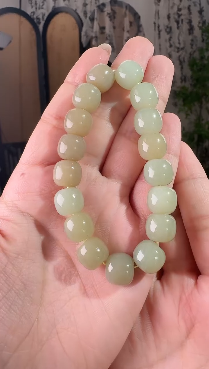 未镶嵌手串和田玉老型珠手串 12mm