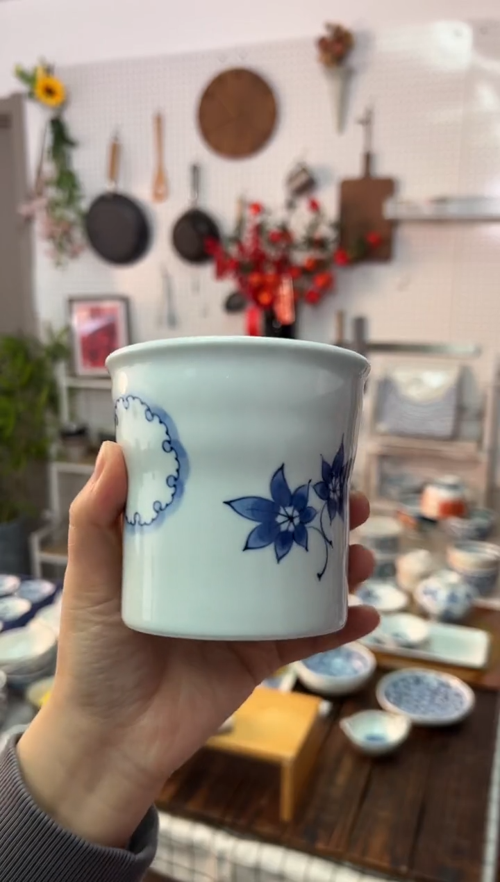 瓷雪輪地紋 焼酎カップ雪輪地紋 焼酎カップ