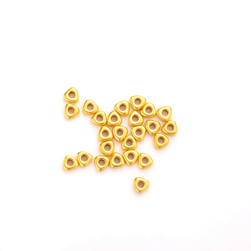 中国黄金【狂欢购】足金碎碎金三角单粒工艺大盘价手工隔珠镶嵌