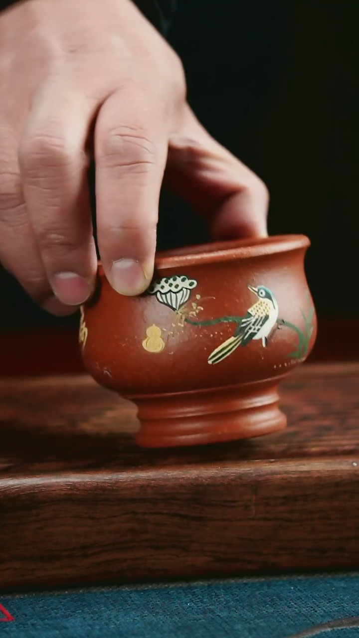 【闪购商品】紫砂茶杯降坡泥小鸟
