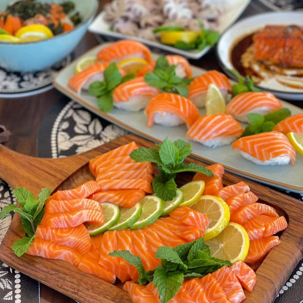 九号生鲜（中段＋鱼腩）260克三文鱼双人餐