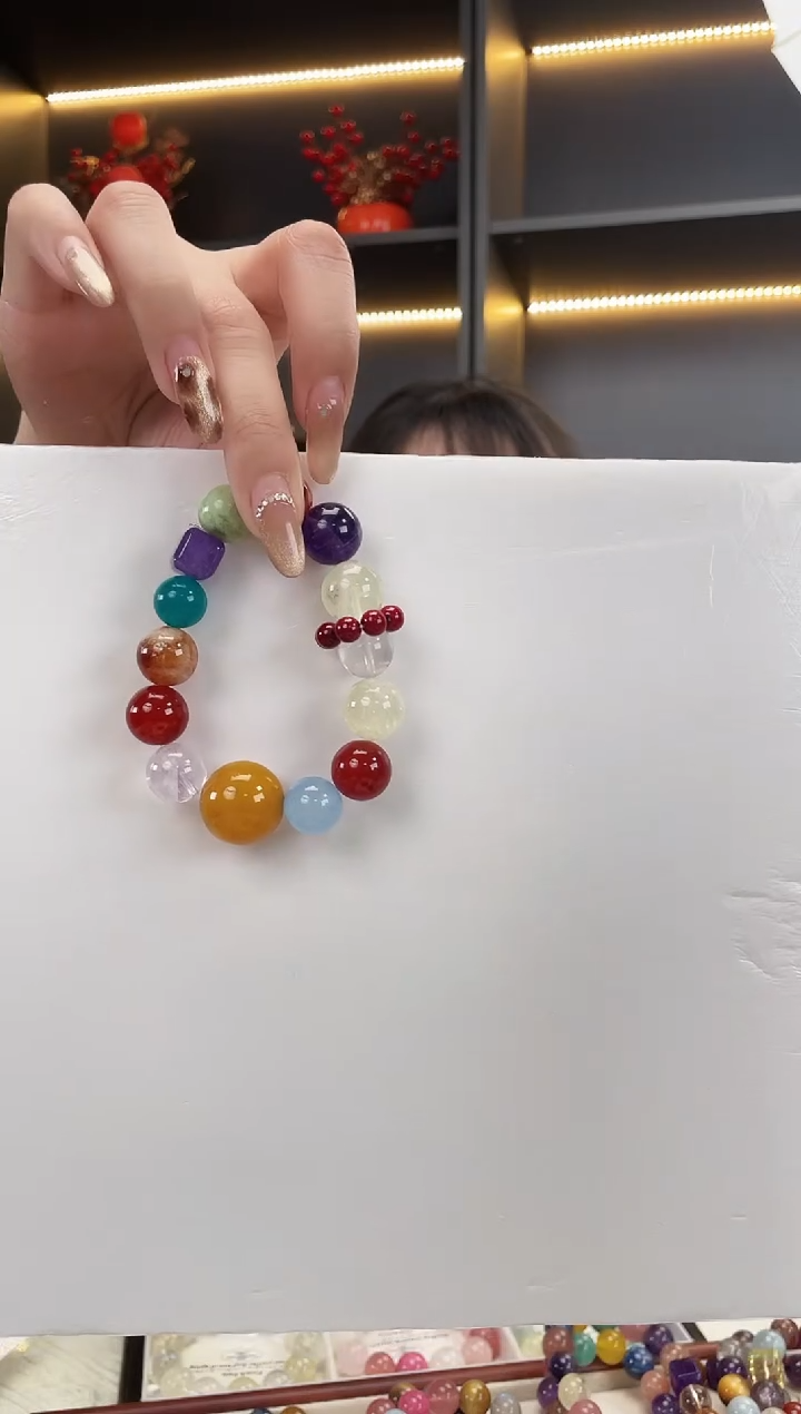 未镶嵌手链水晶黄纹玛瑙多宝手串