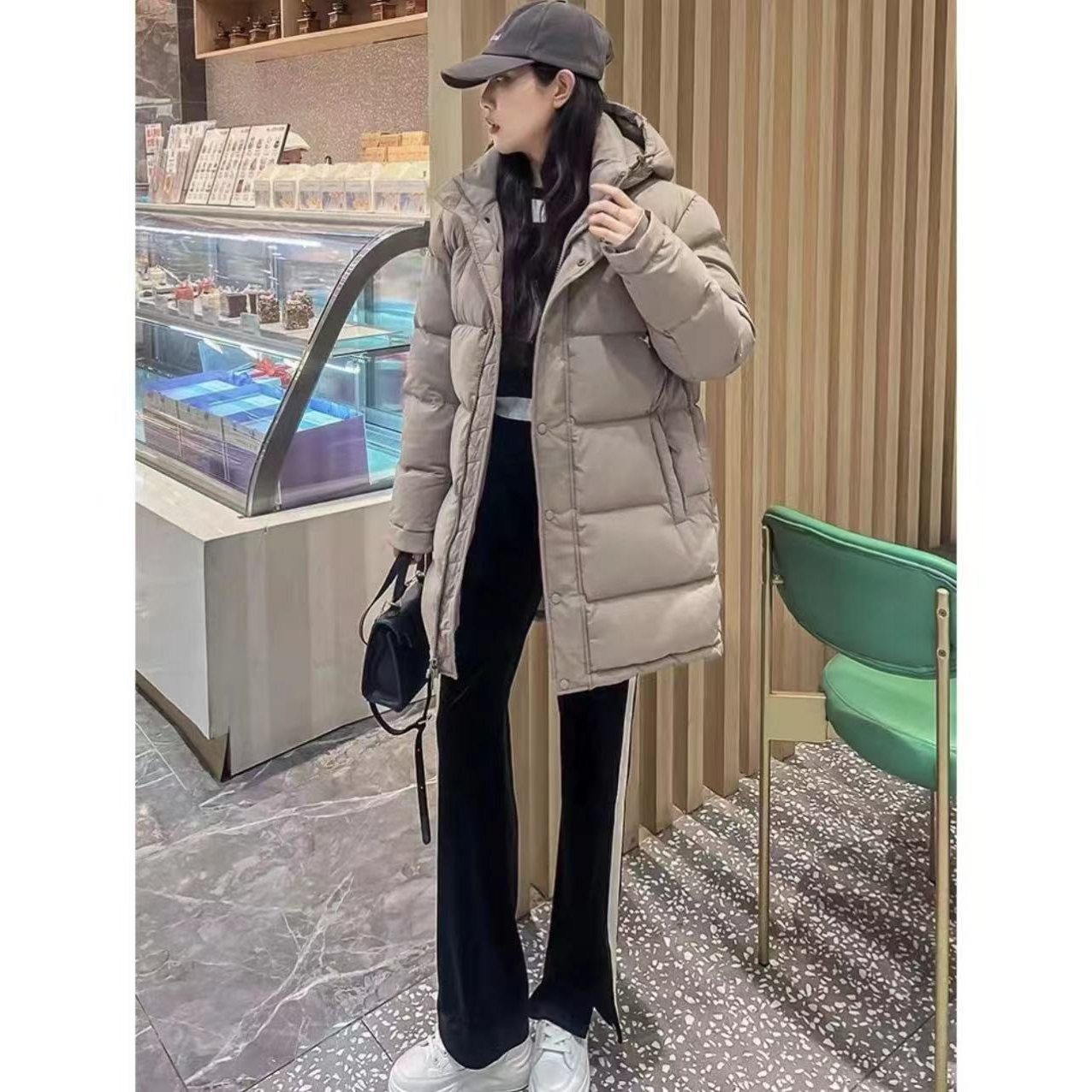 2024冬季新款羽绒服中长款连帽加厚抗寒男女同款