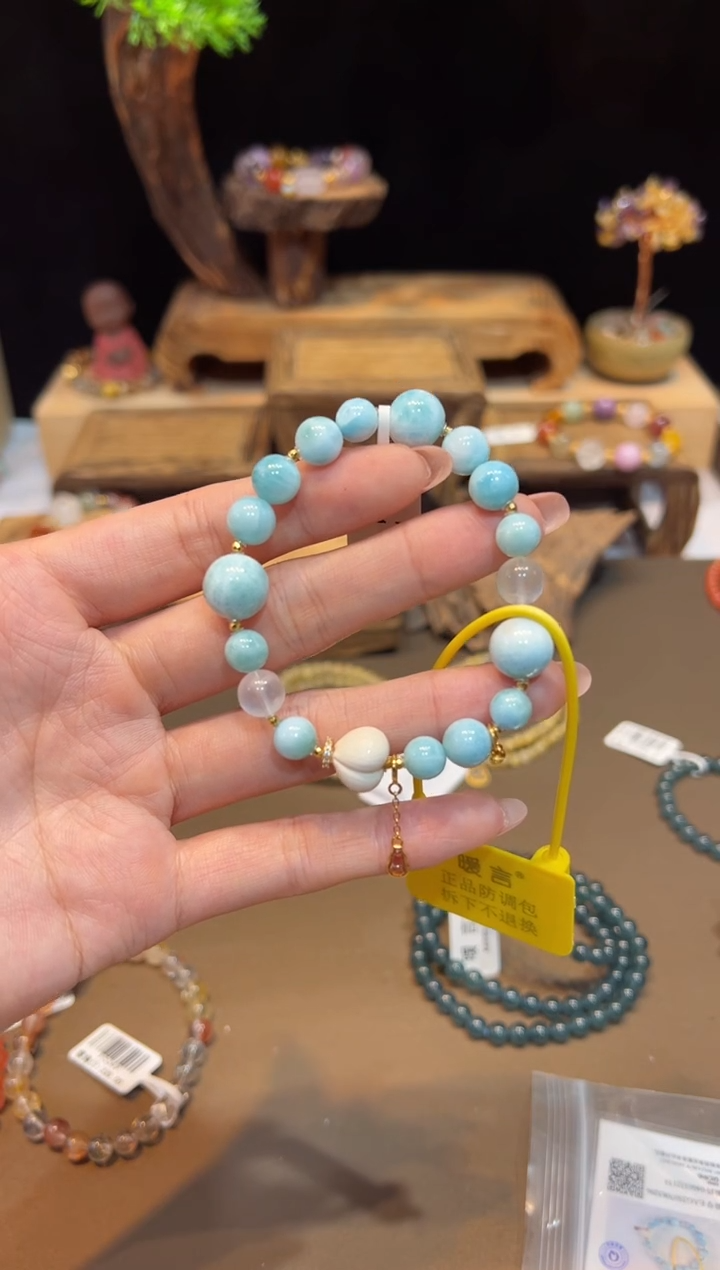 针钠钙石（海纹石）未镶嵌手链手饰@@B1201