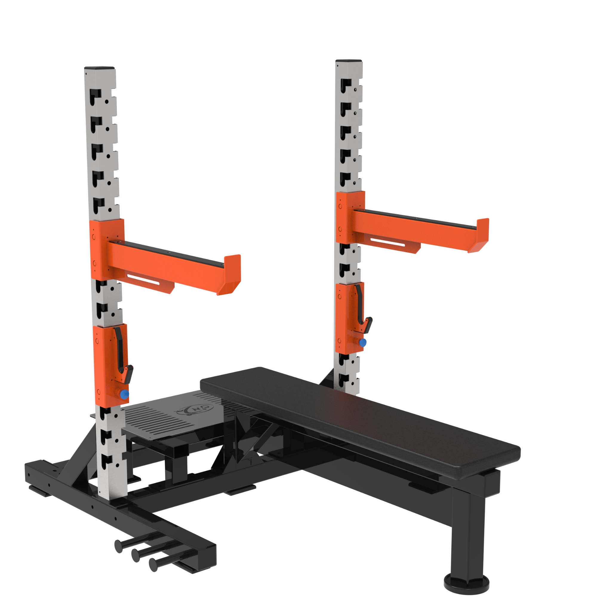 商用卧推架快速调节加长保护杠带有插销不会脱落更加安全平卧深蹲