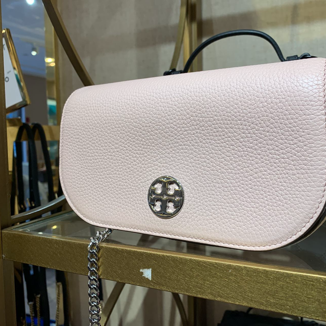 【预售】ToryBurch/汤丽柏琦店内现采Chelsea裸粉单肩链条包153566