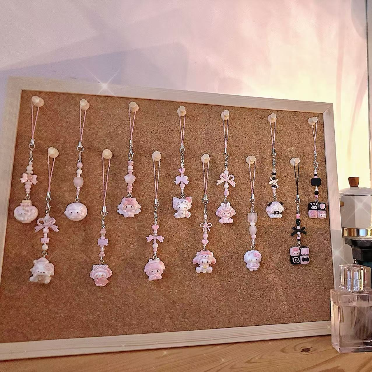 卡通少女心可爱挂饰串珠吊坠书包挂件链子diy