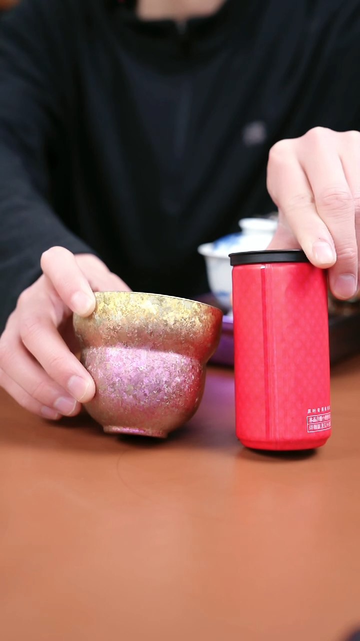 纯钛大冰花葫芦杯 金粉色+咕咕一罐