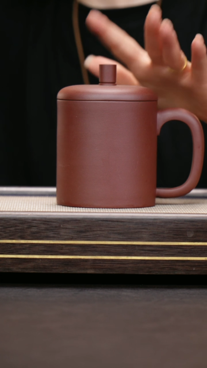 茶壶紫砂紫泥  直筒盖杯
