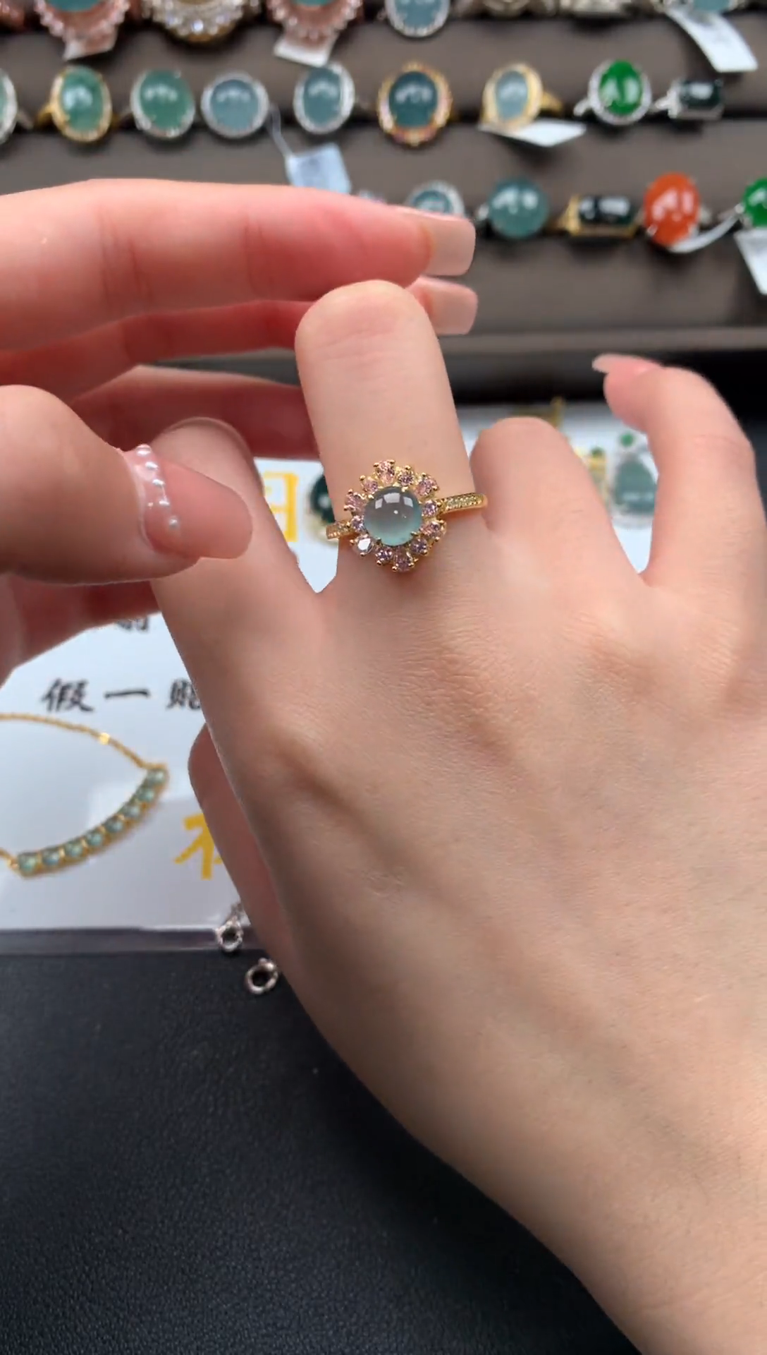 【闪购商品】翡翠戒指银S925镶嵌5214