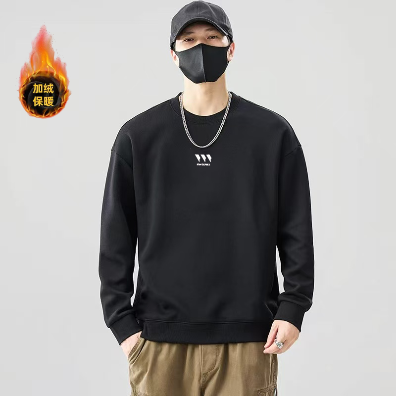 冬款加绒【刺绣3道卫衣】加绒卫衣时尚休闲百搭宽松潮流 