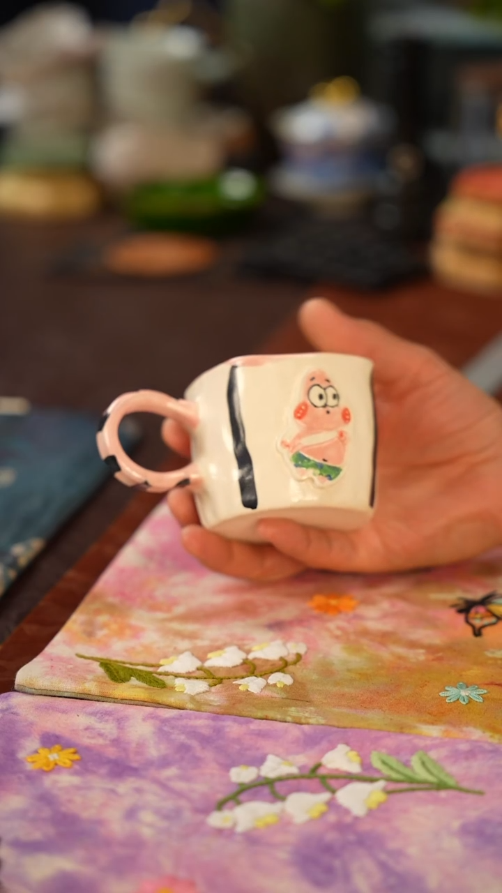 摆件三生有泥景德镇文创卡哇伊陶瓷