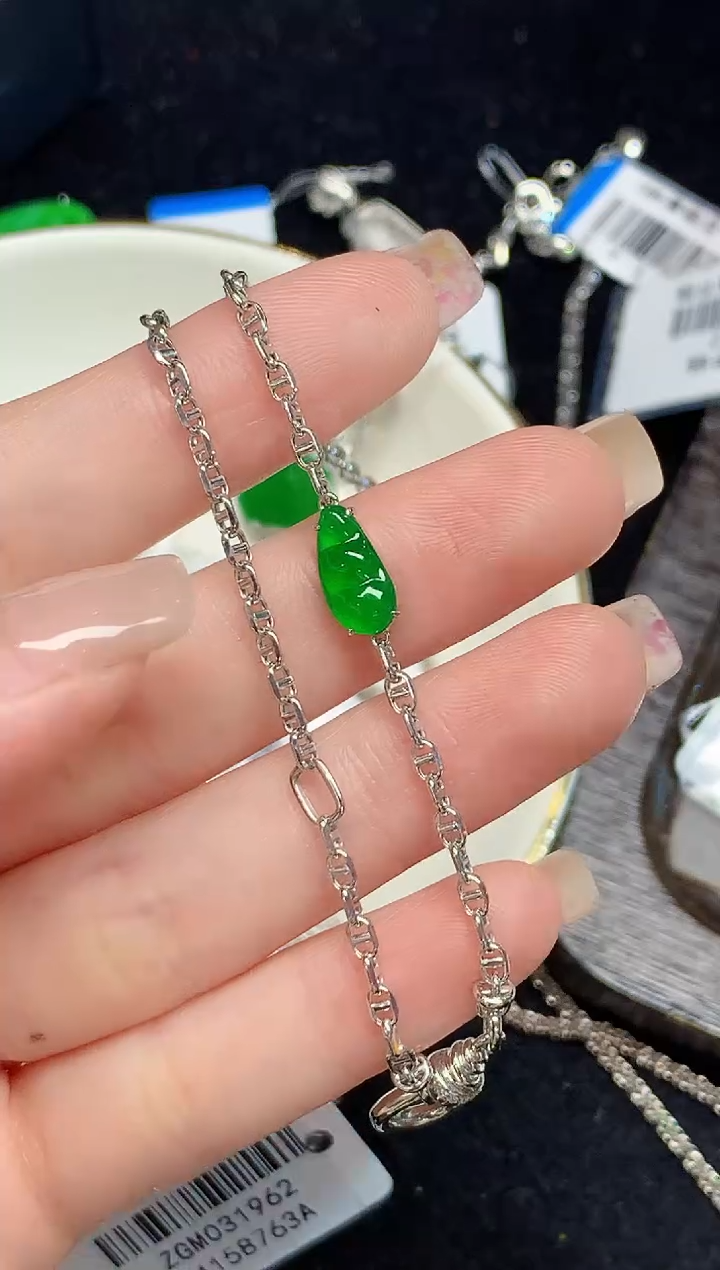 套链18K金镶嵌翡翠X2232多样性发其一
