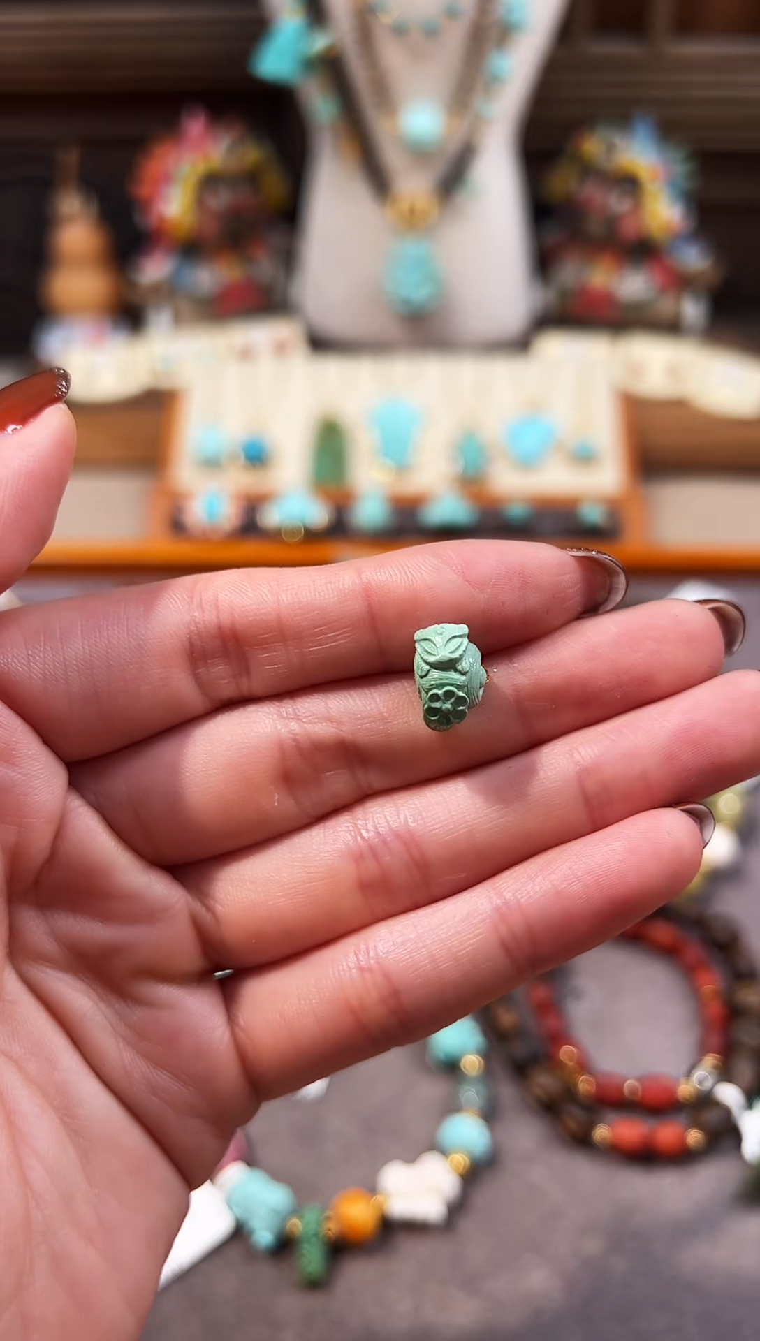 未镶嵌绿松石配饰凤九扣子