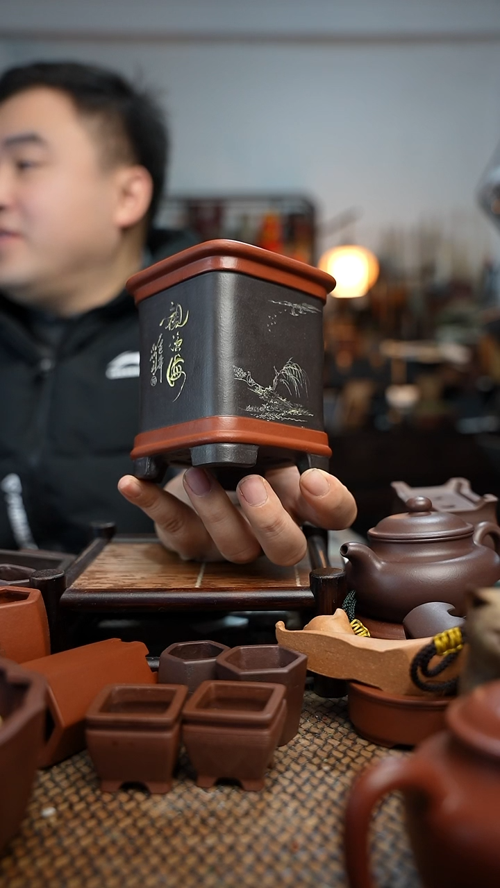 紫砂花盆生**求長木軒精品紫砂