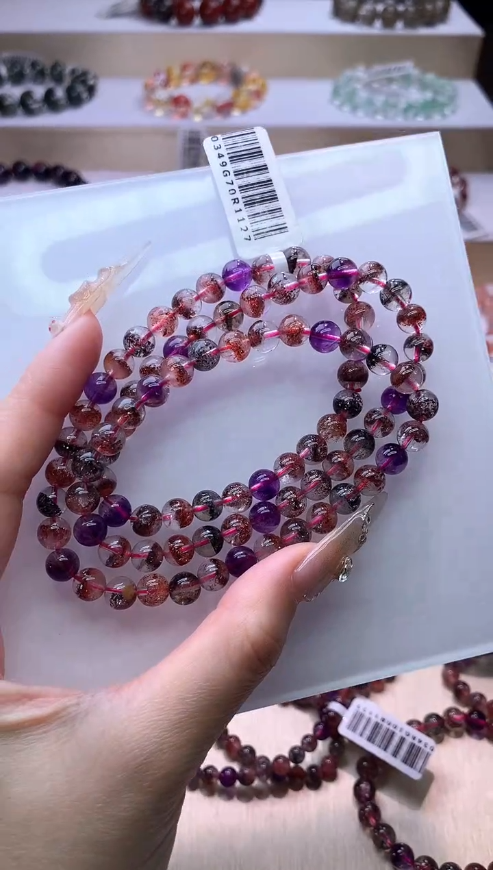 【闪购商品】水晶手链未镶嵌黑加仑超七多圈6m+