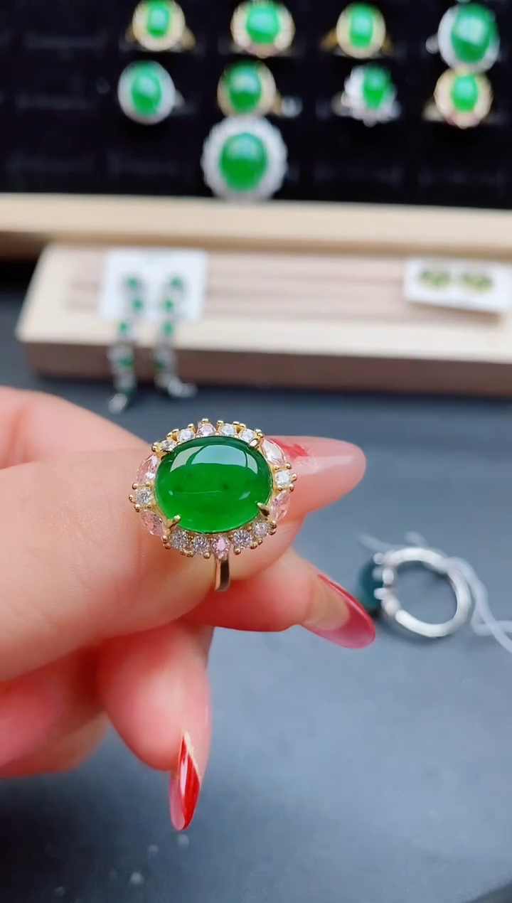 【闪购商品】翡翠戒指银S925镶嵌321321