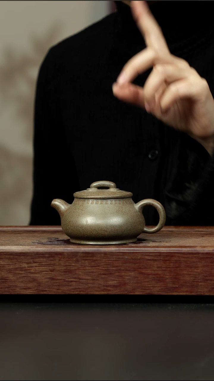 茶壶紫砂蟹壳青柴烧 儒相 微瑕