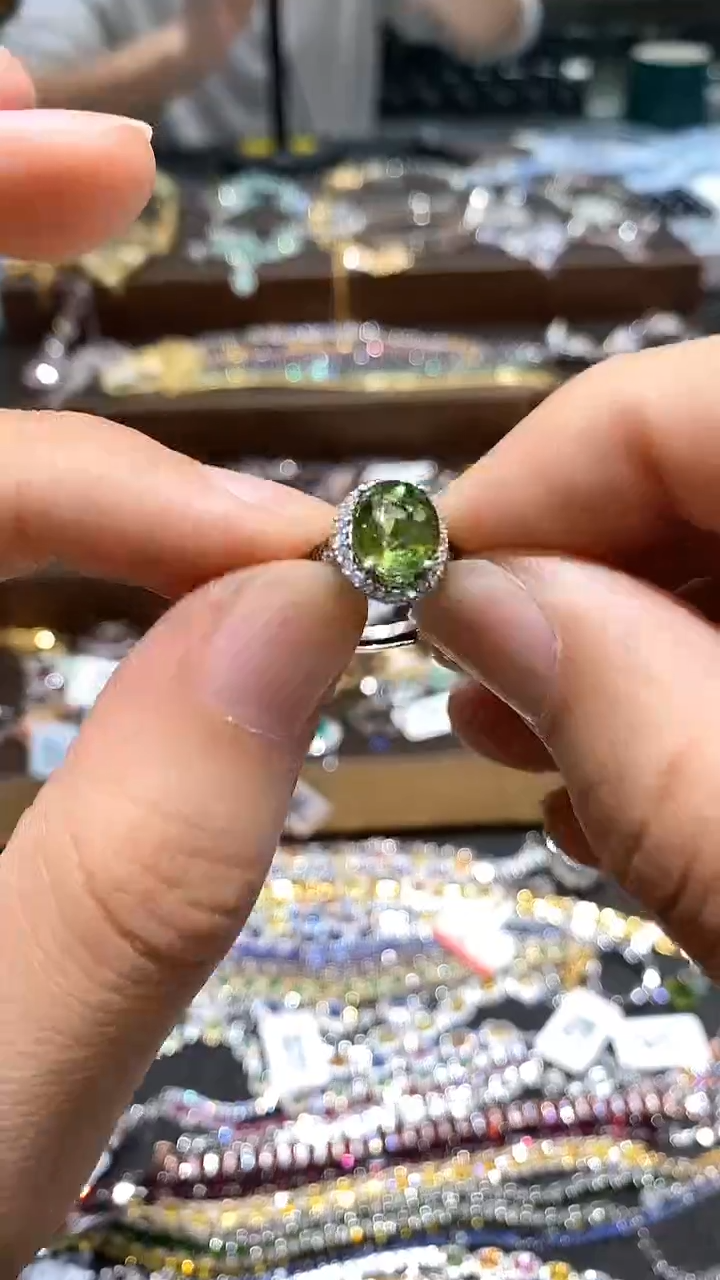 【闪购商品】碧玺戒指银S925镶嵌戒指