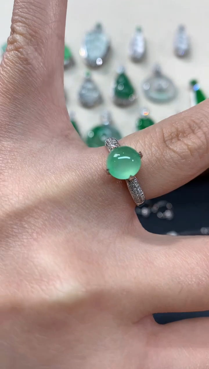 【闪购商品】翡翠戒指18K金镶嵌V15|5999+0