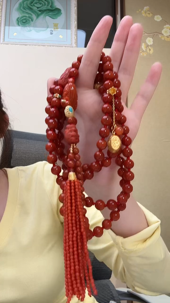 颈饰未镶嵌南红玛瑙项链