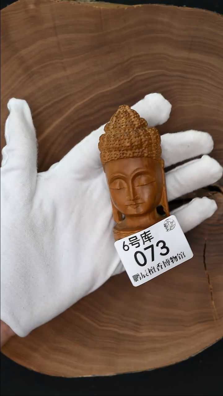 檀香木其他工艺品佛头42克-6号073