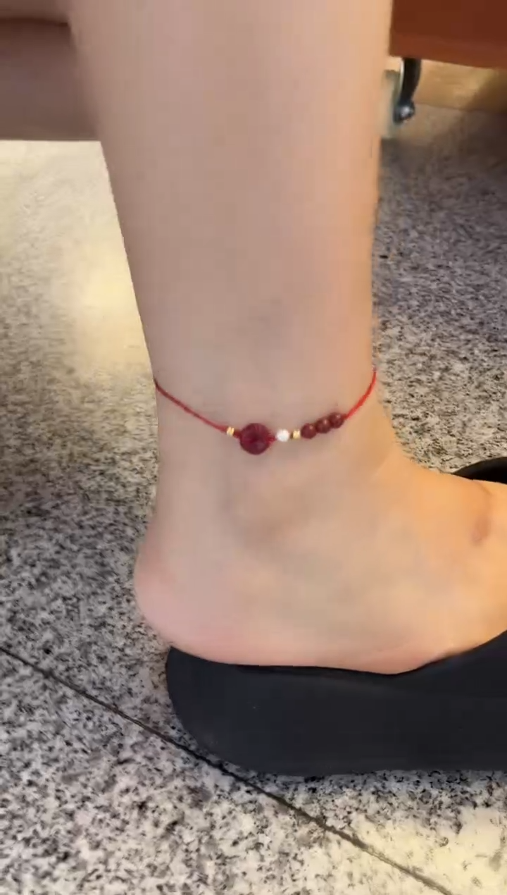 天然辰砂时尚脚链手链两用8151